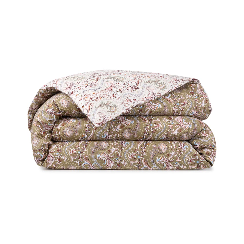Housse de couette en percale de coton vert 240 x 220 cm — vue 3