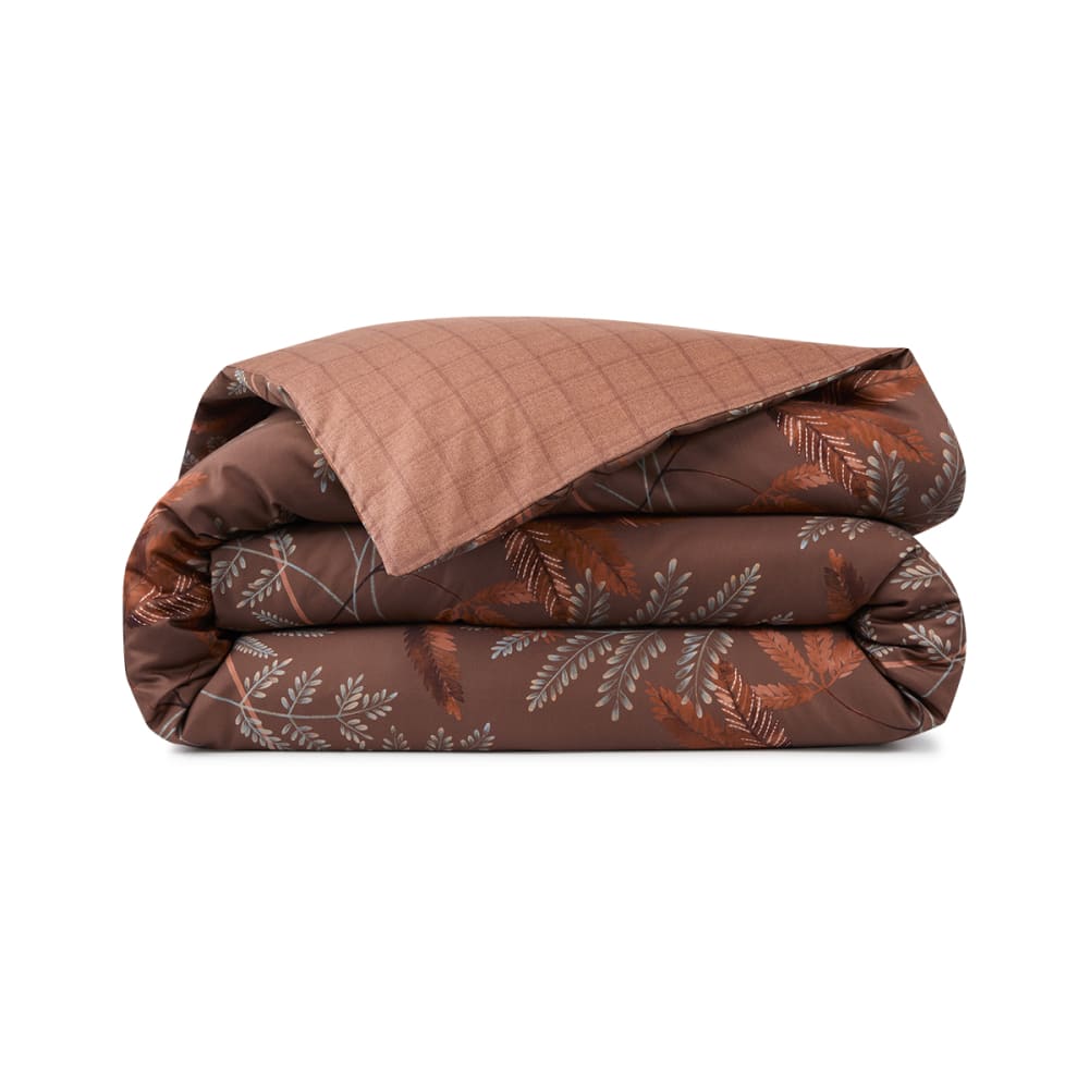 Housse de couette en satin de coton marron 260 x 240 cm — vue 3