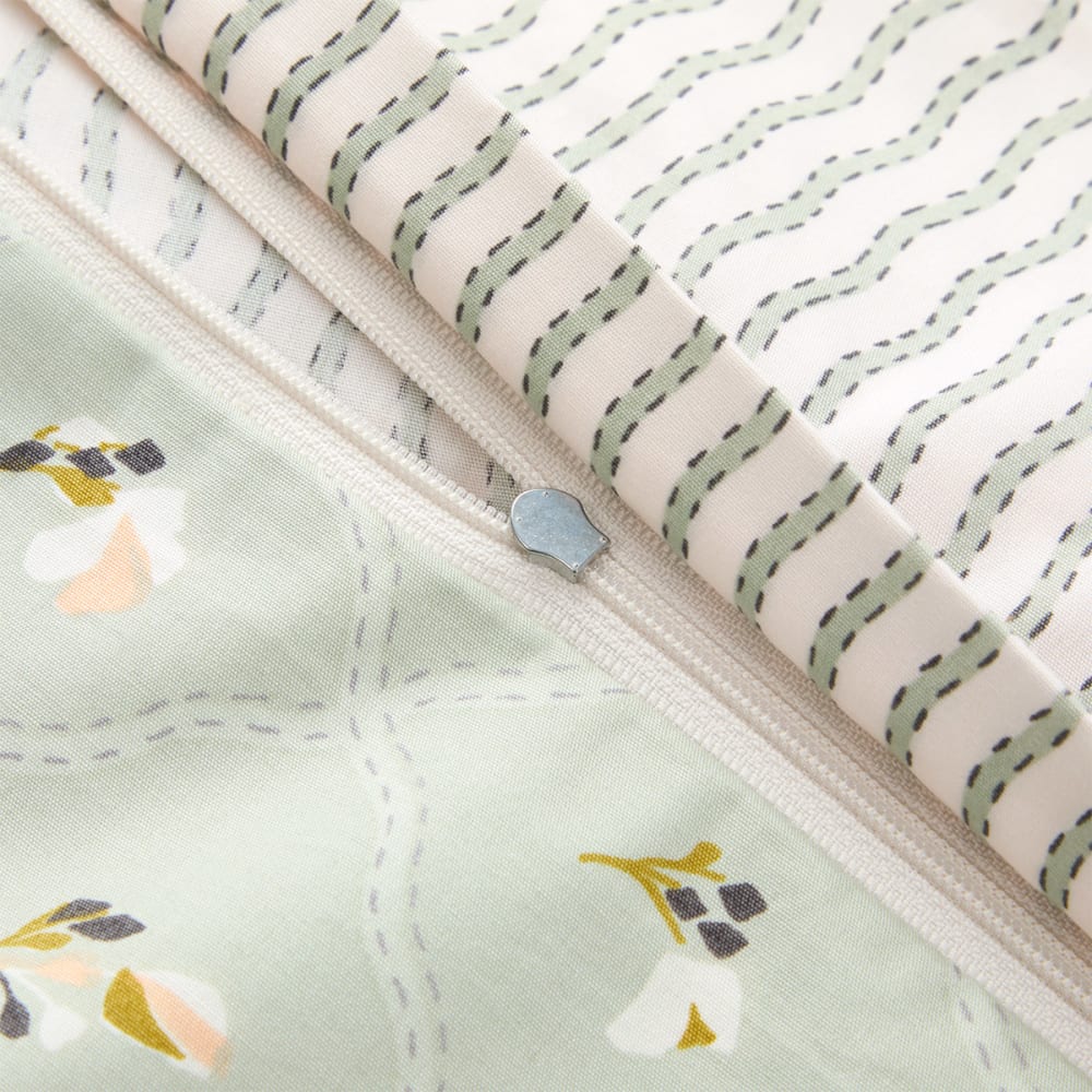 Housse de couette en percale de coton vert 140 x 200 cm — vue 4