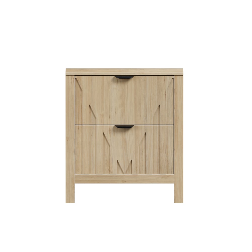 Table de chevet effet chêne 2 tiroirs 48x40x55,5cm, 1 pièce