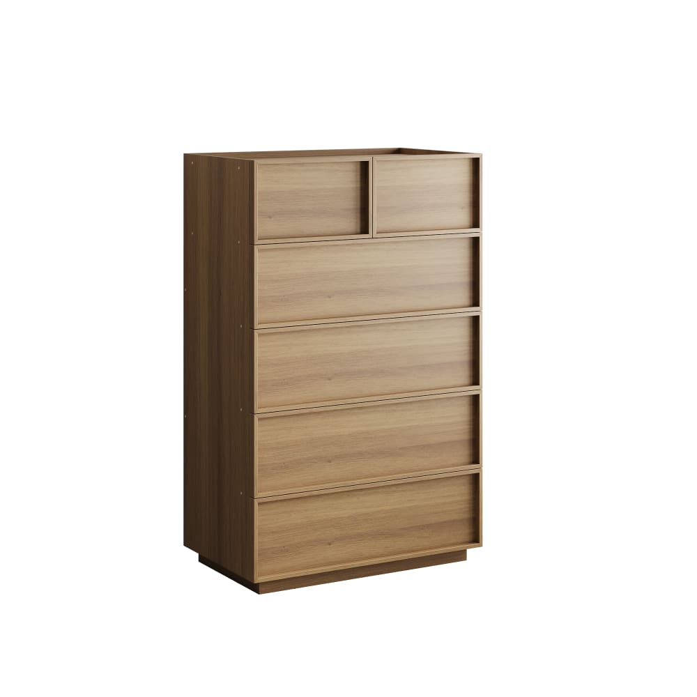 Commode effet chêne 6 tiroirs 80x48x127cm Commode effet chêne 6 tiroirs 80x48x127cm