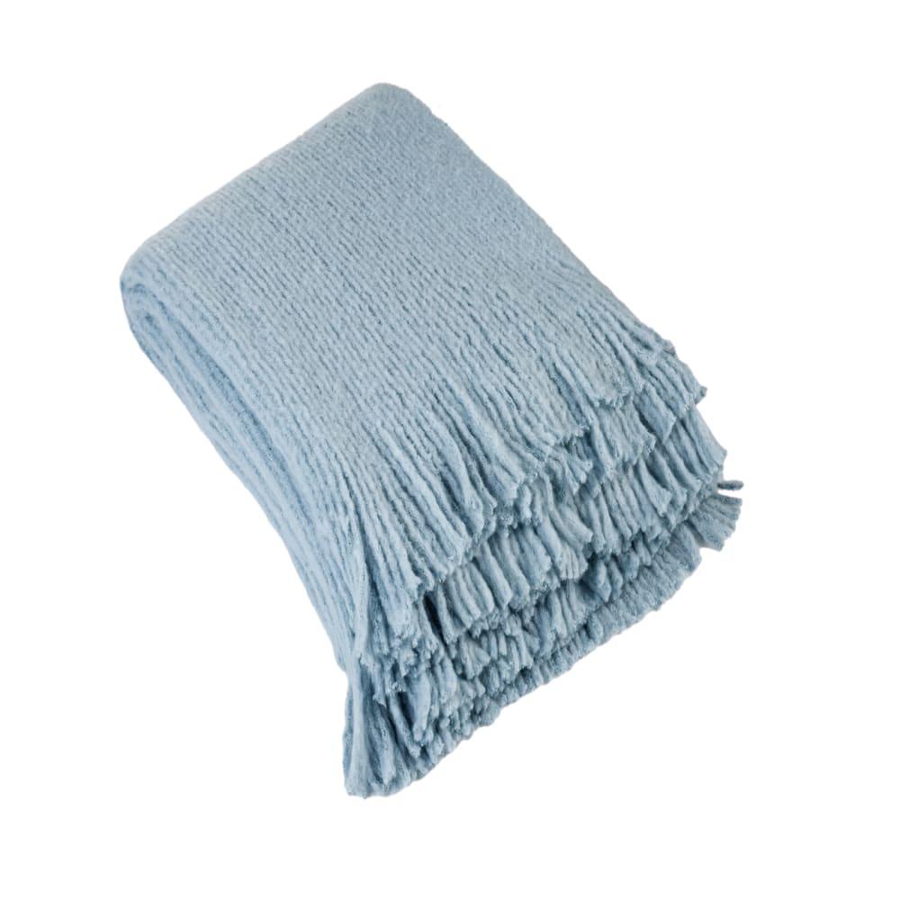 Plaid maille - effet laine tricotée polyester bleu 160 x 130 Plaid maille - effet laine tricotée polyester bleu 160 x 130