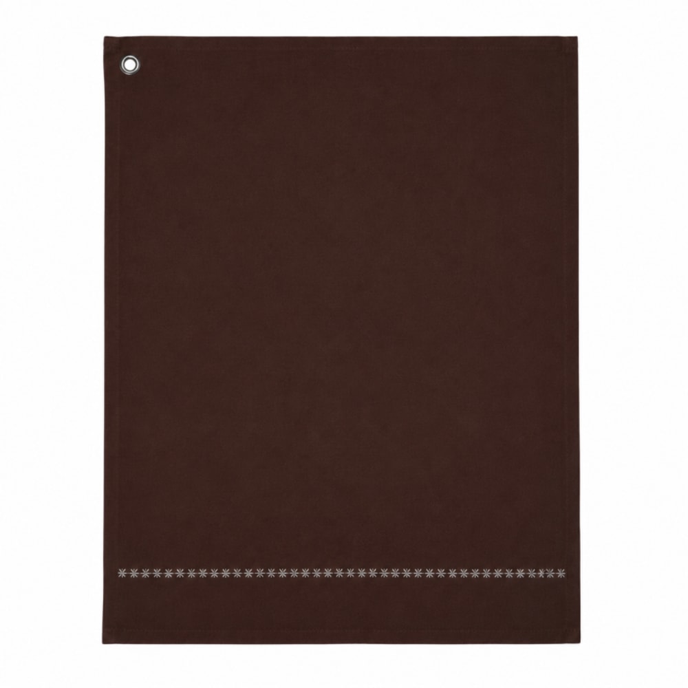 Lot de 3 torchons en coton brodé - 50x70cm - chocolat