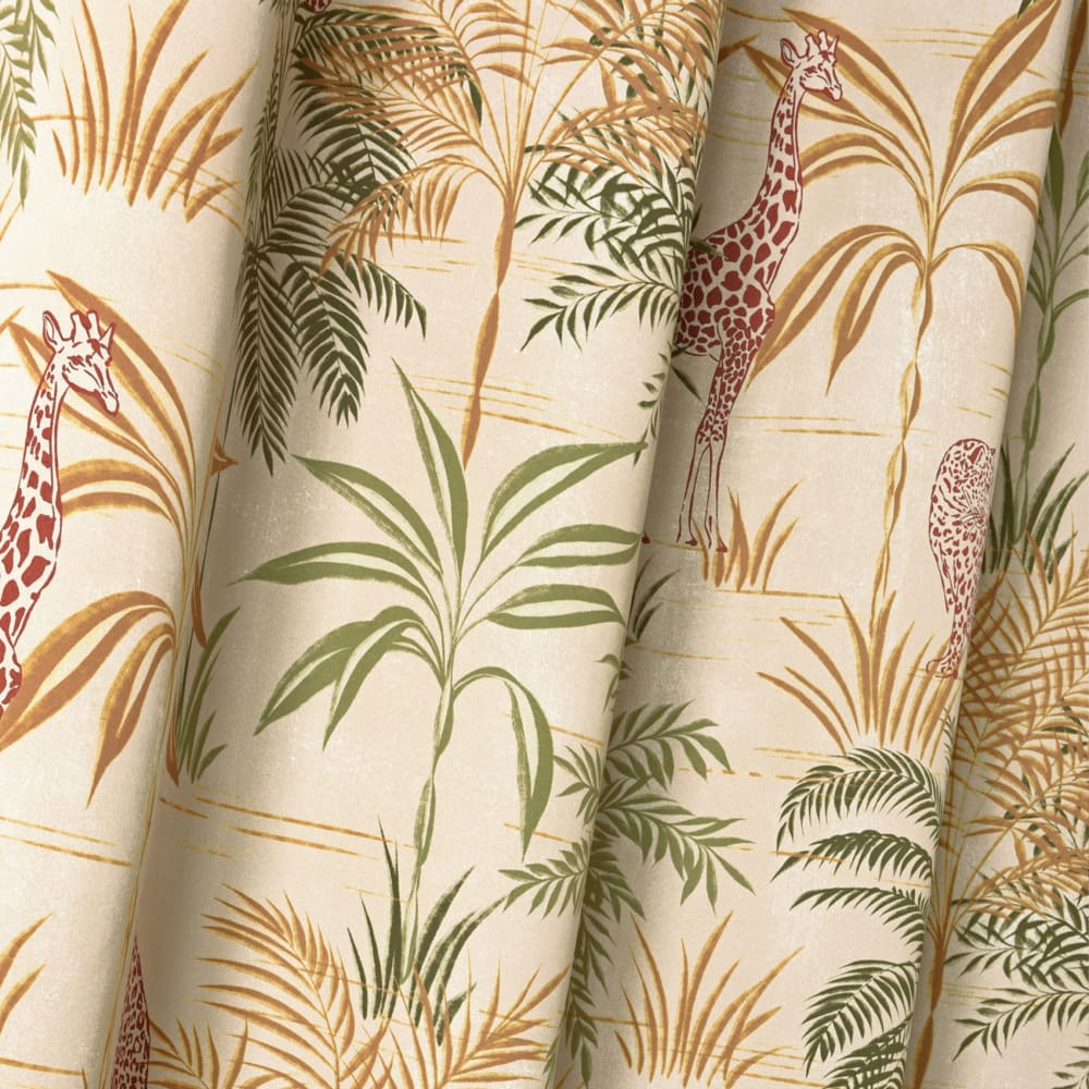 Rideau œillets obscurcissant motif végétal et animal vert — vue 3