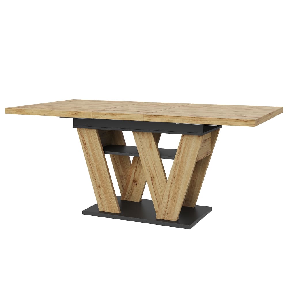 Table de salle à manger extensible effet bois naturel 119-158,5×80cm