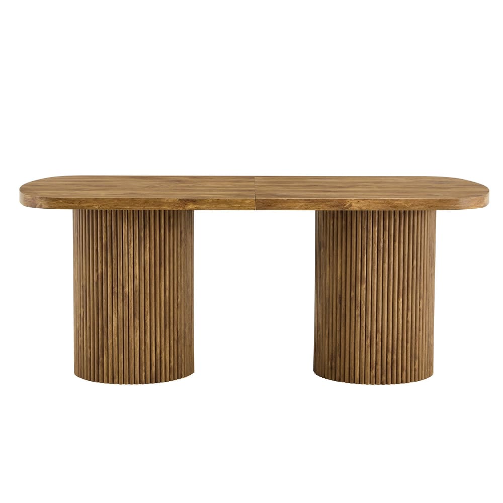 Table de salle à manger ovale effet bois et pieds à latte, style hobo Table de salle à manger ovale effet bois et pieds à latte, style hobo