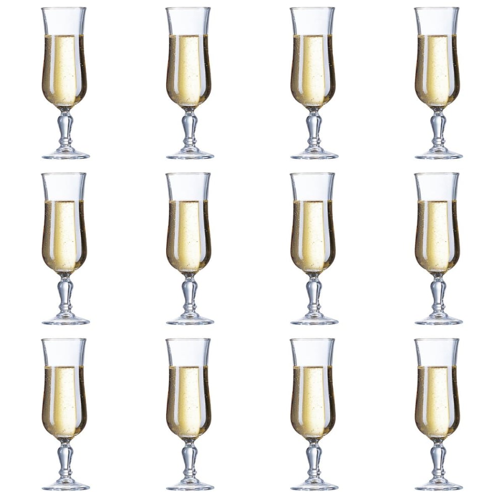 juego de 12 copas flauta vidrio templado 15 cl