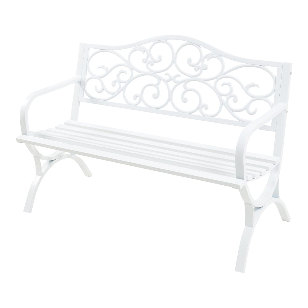 Banc de jardin 127 blanche 127 x 53 x 79 cm Banc de jardin 127 blanche 127 x 53 x 79 cm