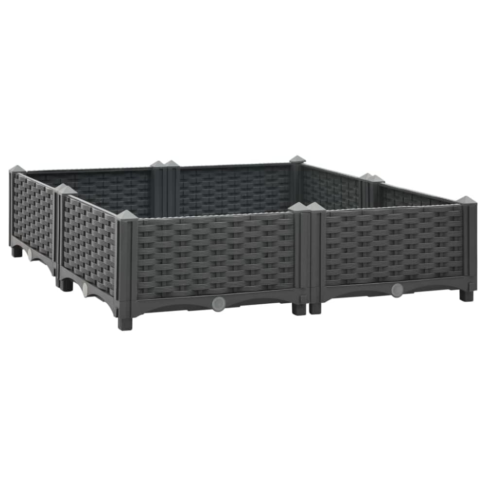 Jardinière lit surélevé plantes grise 80 x 80 x 23 cm Jardinière lit surélevé plantes grise 80 x 80 x 23 cm