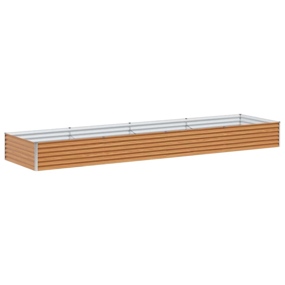 Jardinière surélevée design industriel marron 390 x 100 x 36 cm