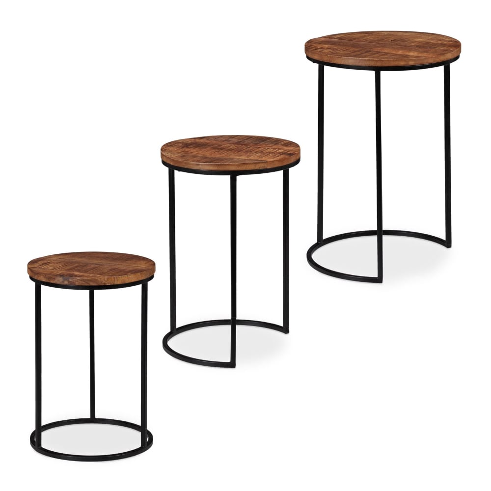 Lot de 3 tables bois marron 41 x 41 x 57.5 cm