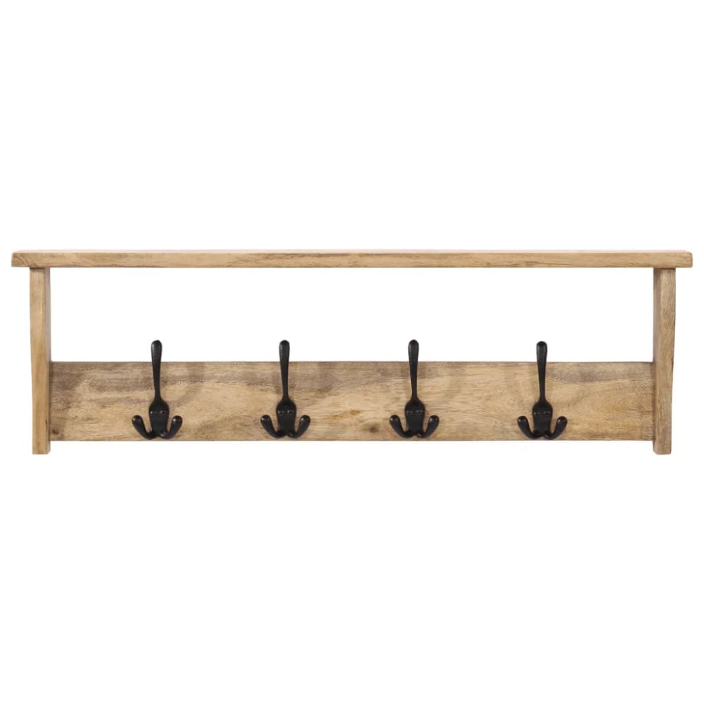 Porte-manteau mural pratique avec bois marron 85 x 26 x 12 cm