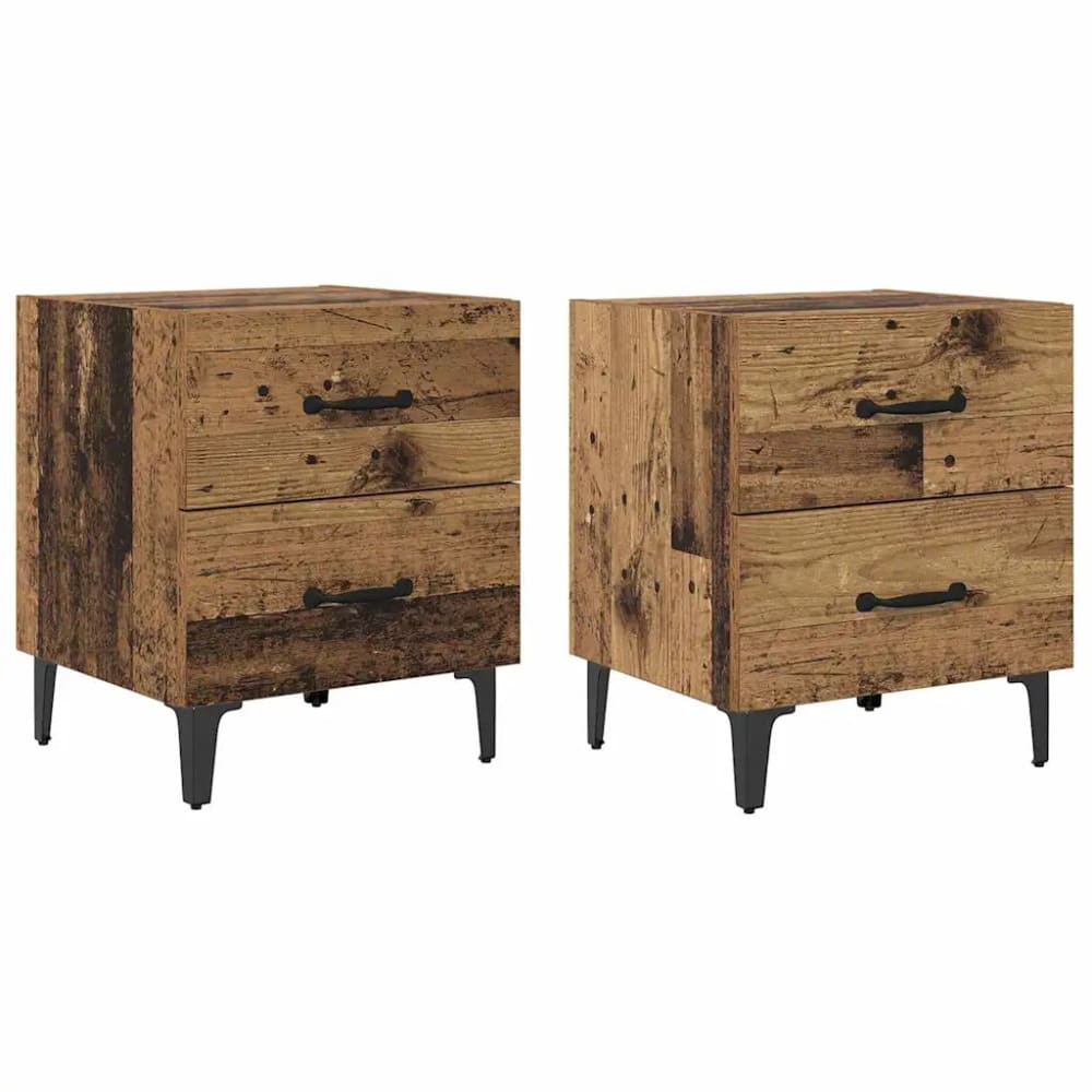 Table de chevet rustique bois marron 40 x 35 x 47.5 cm Table de chevet rustique bois marron 40 x 35 x 47.5 cm