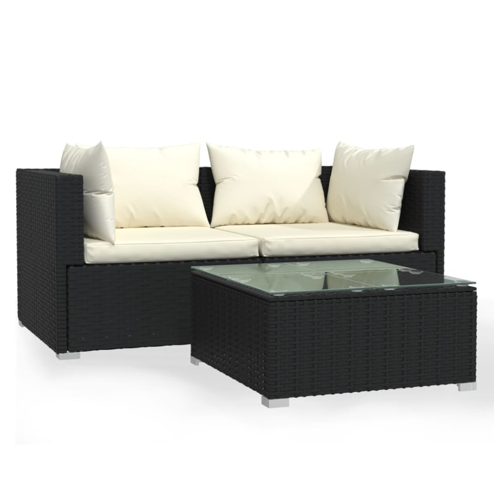 Salon de jardin meuble résine noire 60 x 60 x 30 cm Salon de jardin meuble résine noire 60 x 60 x 30 cm