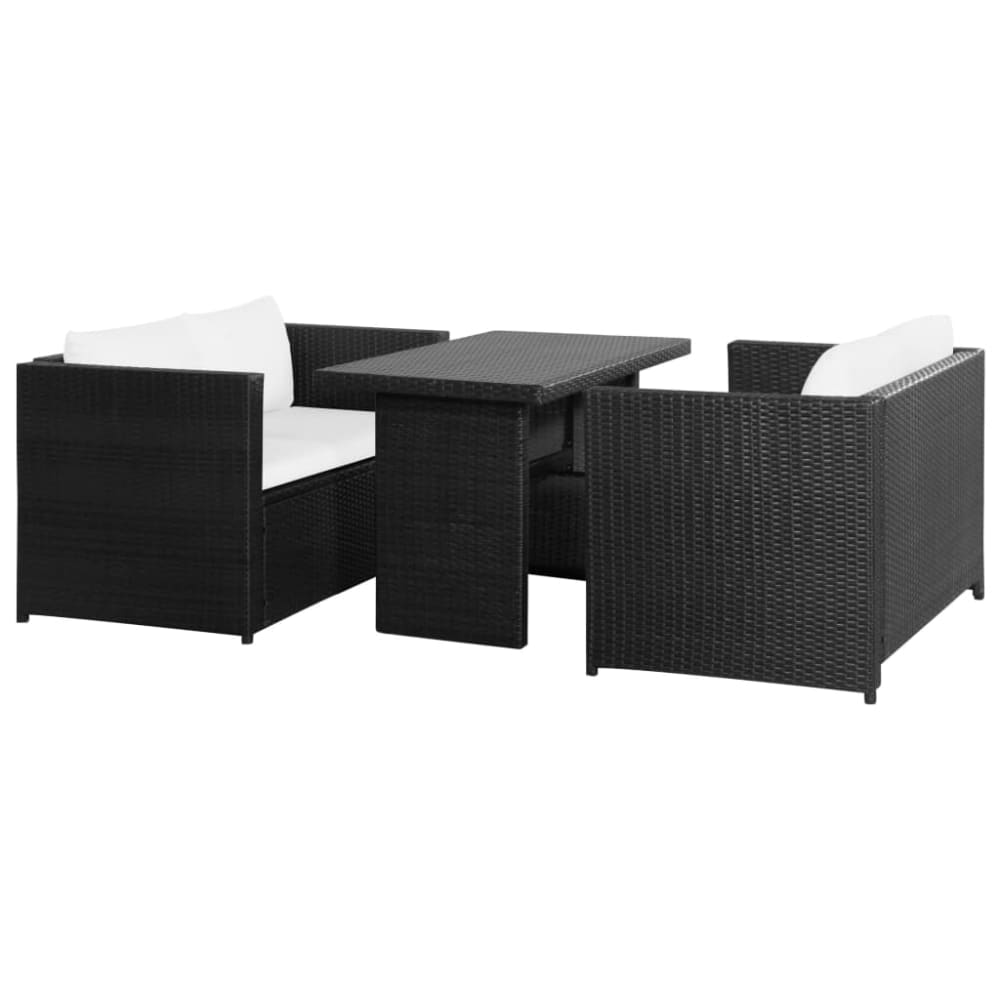 Salon de jardin meuble résine noire 120 x 67 x 67 cm