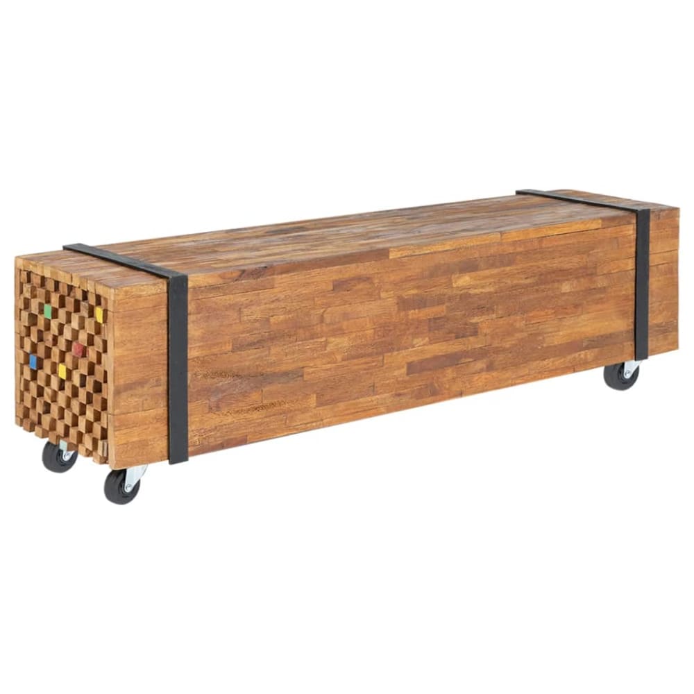 Meuble tv multimédia étagère bois marron 110 x 30 x 32 cm Meuble tv multimédia étagère bois marron 110 x 30 x 32 cm