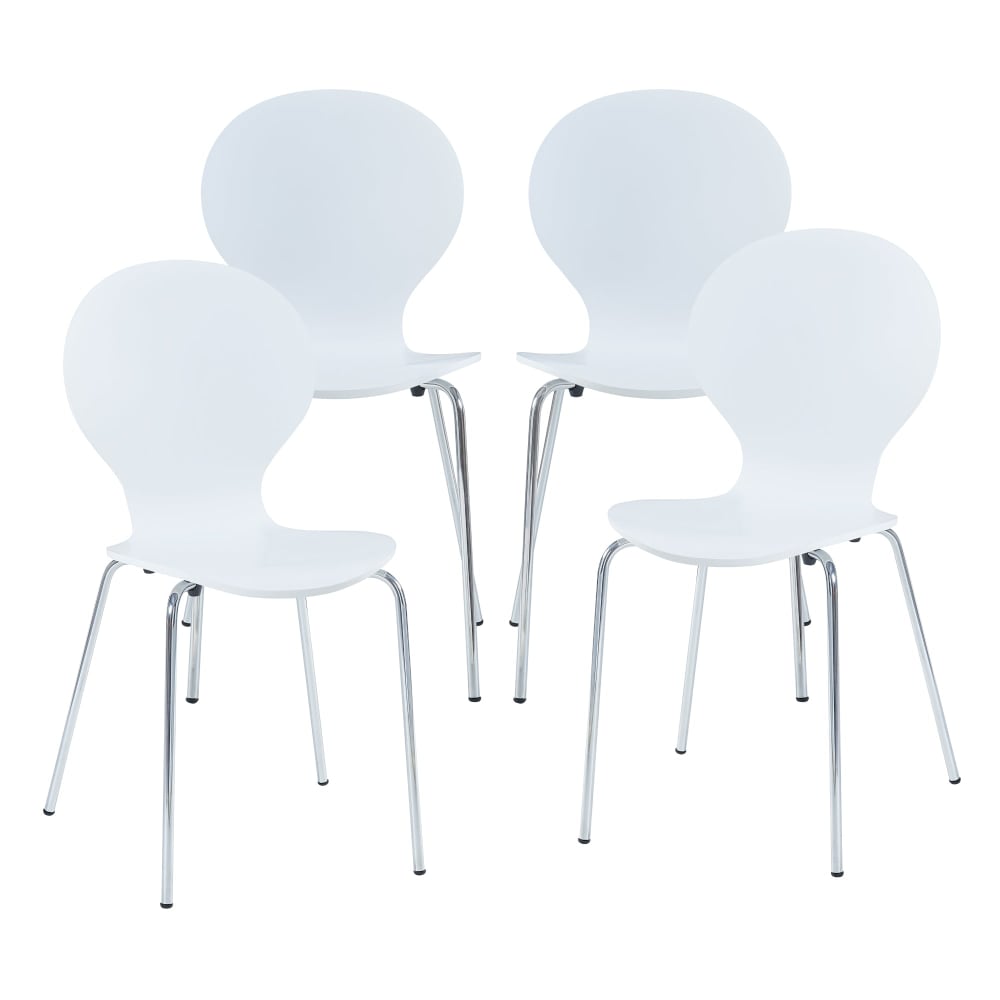 Lot de 4 chaises blanche 85 x 48 x 50 cm