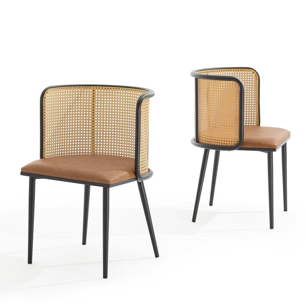 Lot de 2 chaises marron 75 x 52 x 49 cm Lot de 2 chaises marron 75 x 52 x 49 cm