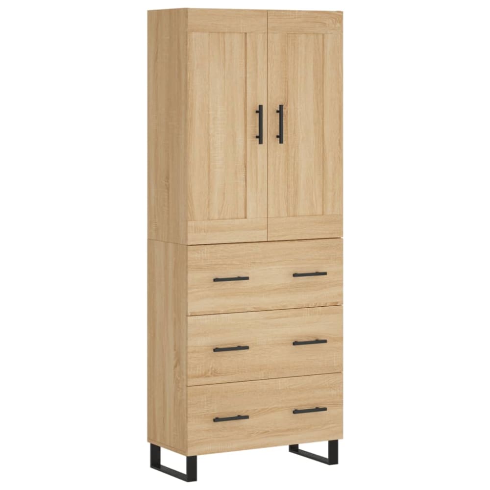 Bahut commode armoire bois marron 69.5 x 34 x 180 cm