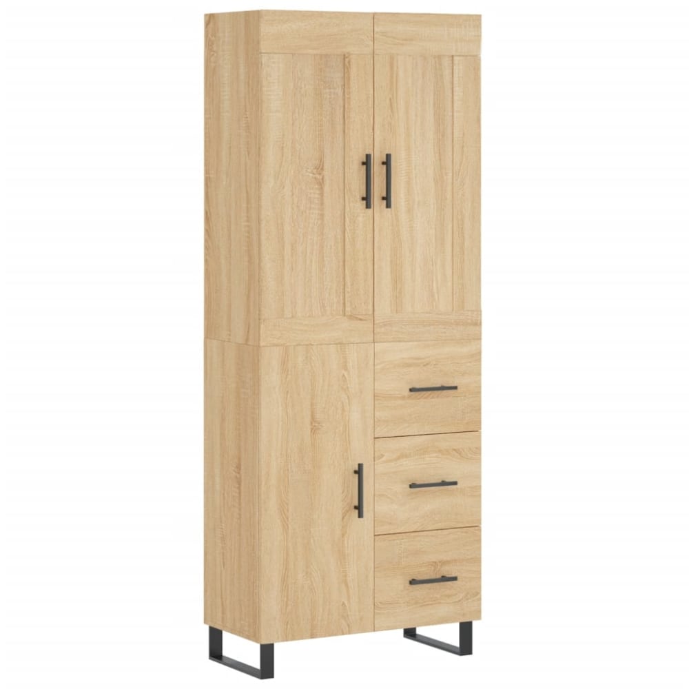 Bahut commode armoire bois marron 69.5 x 34 x 180 cm