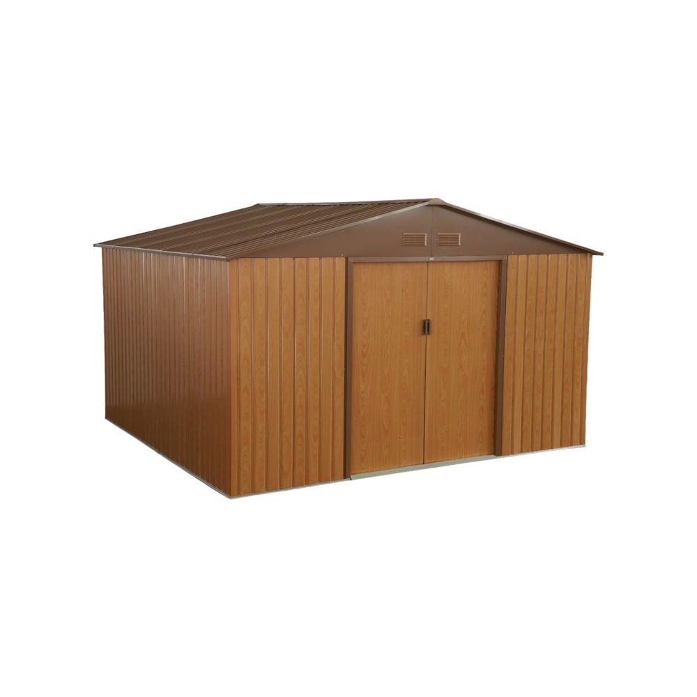 Metallschuppen Boulonnais holzfarben/braun 10,85m² - Maisons Du