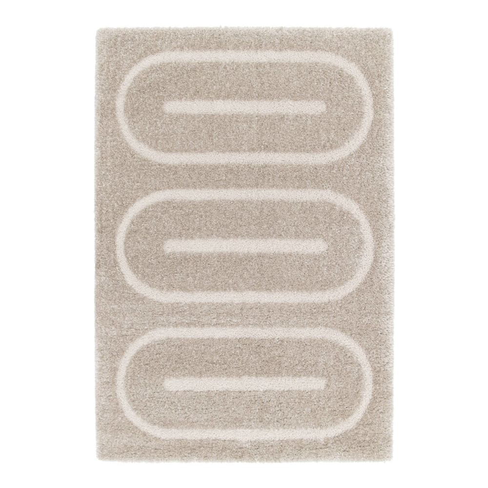 Tapis intérieur motifs géométriques taupe 80x150cm — vue 3