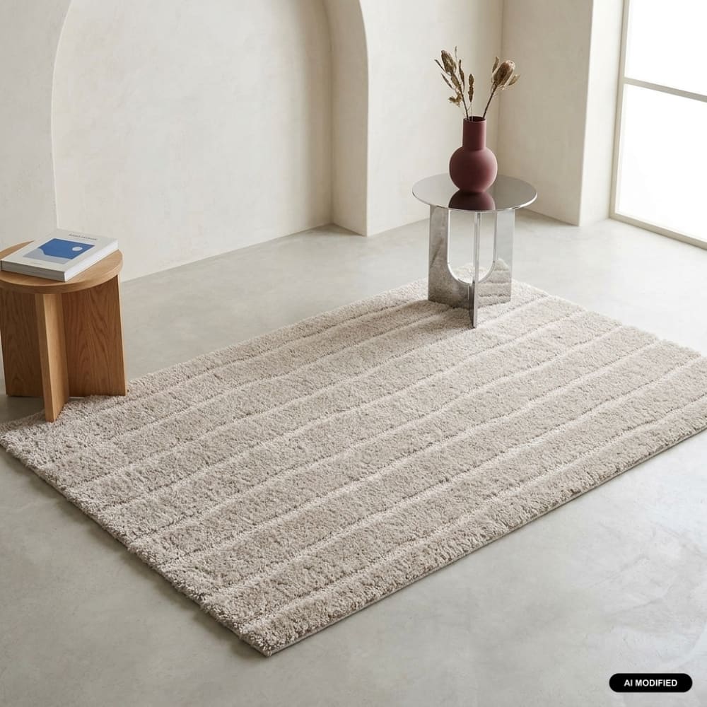 Tapis intérieur motif linéaire taupe 80x150cm