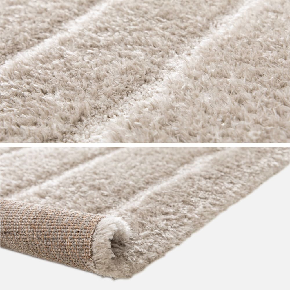 Tapis intérieur motif linéaire taupe 80x150cm — vue 4