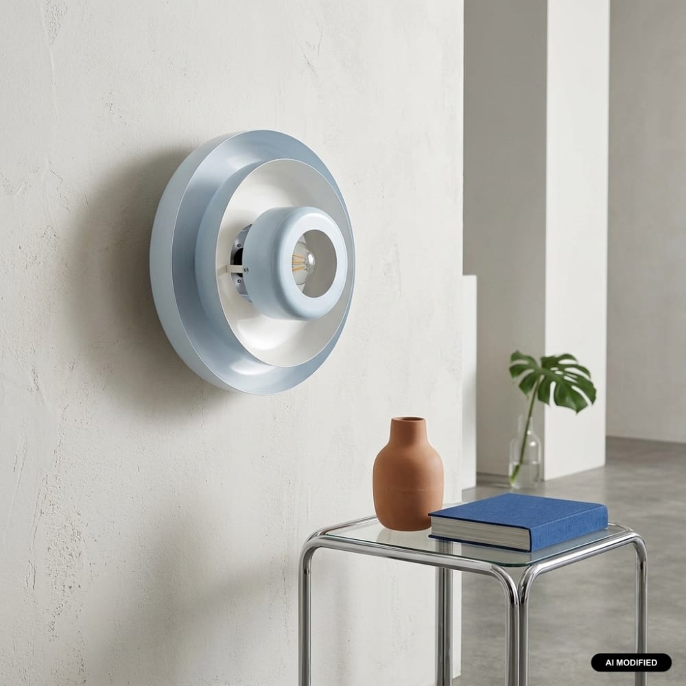 sweeek Wandleuchte für Indoor Metall Ø35cm hellblau style modern - Metall