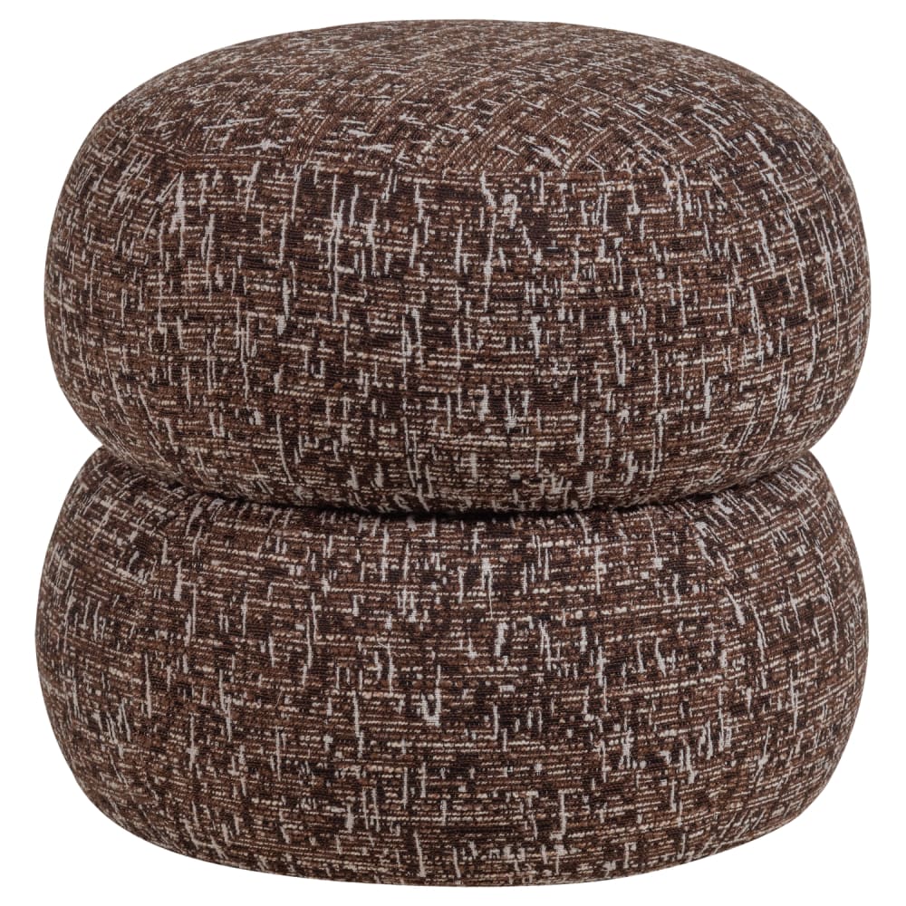 WOOOD Pouf mit Melange-Bezug, Dunkelbraun style modern - Pes - Polyester