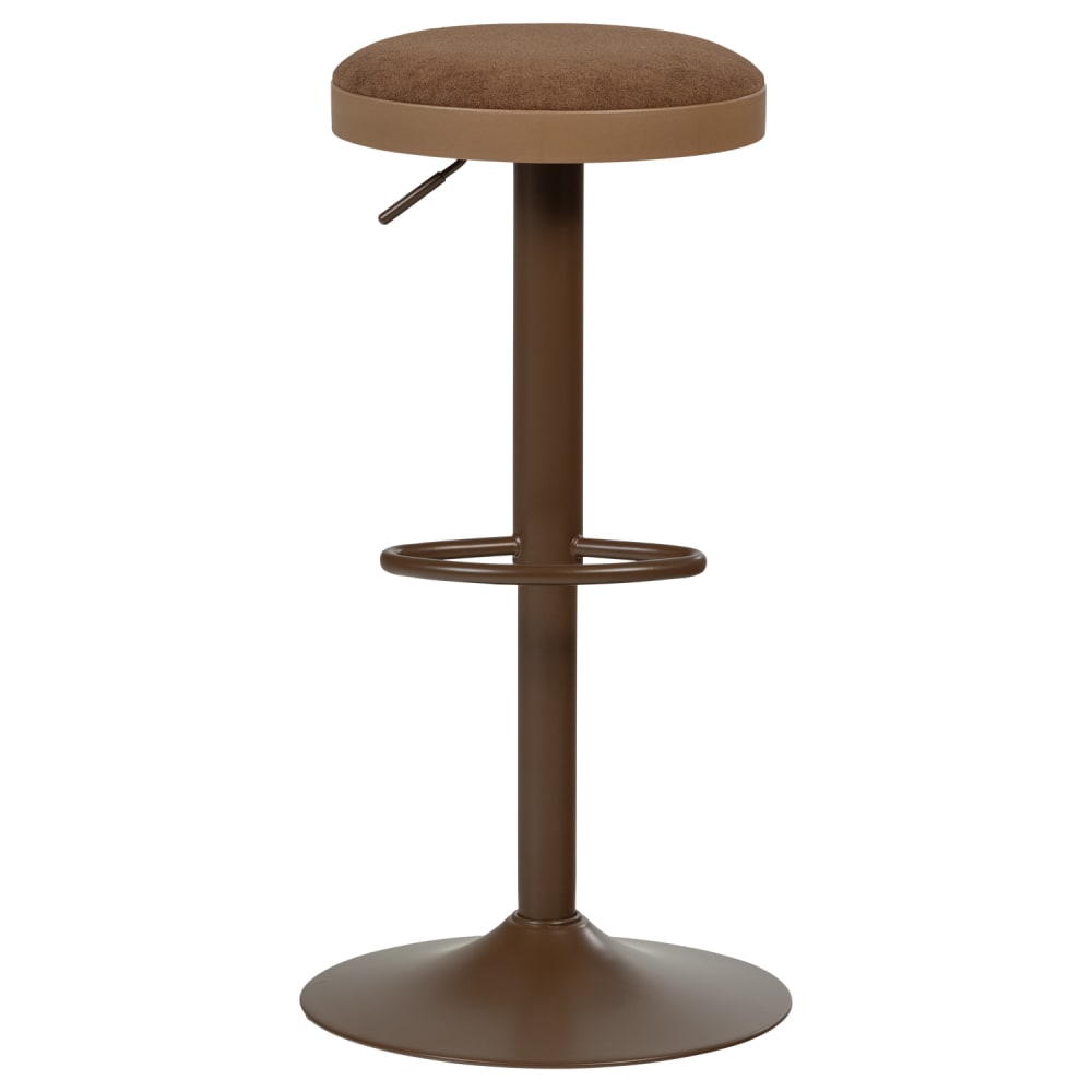 WOOOD Höhenverstellbarer Barhocker mit Chenille-Bezug, Braun style modern Braun Pes - Polyester