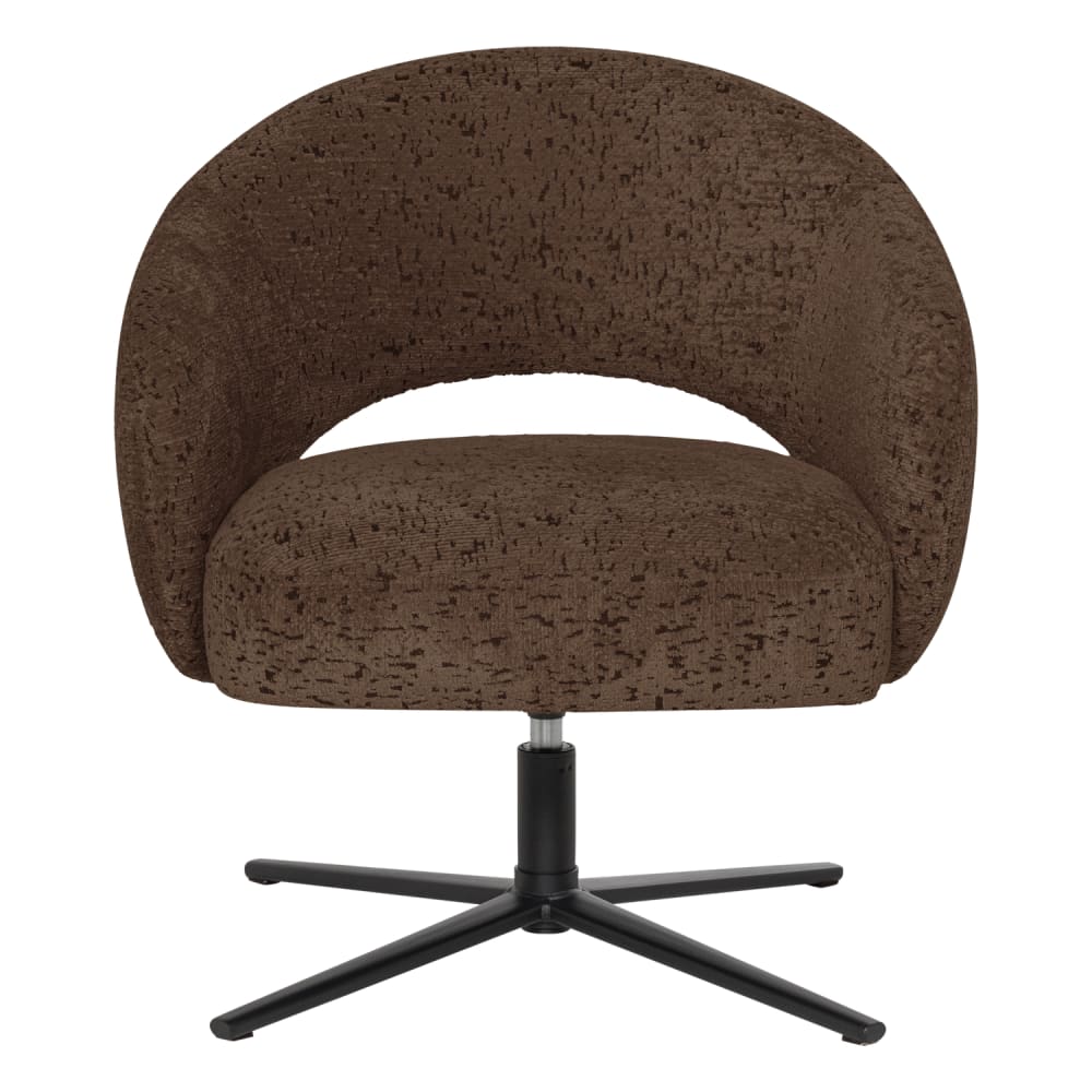 Fauteuil pivotant en velours marron Fauteuil pivotant en velours marron