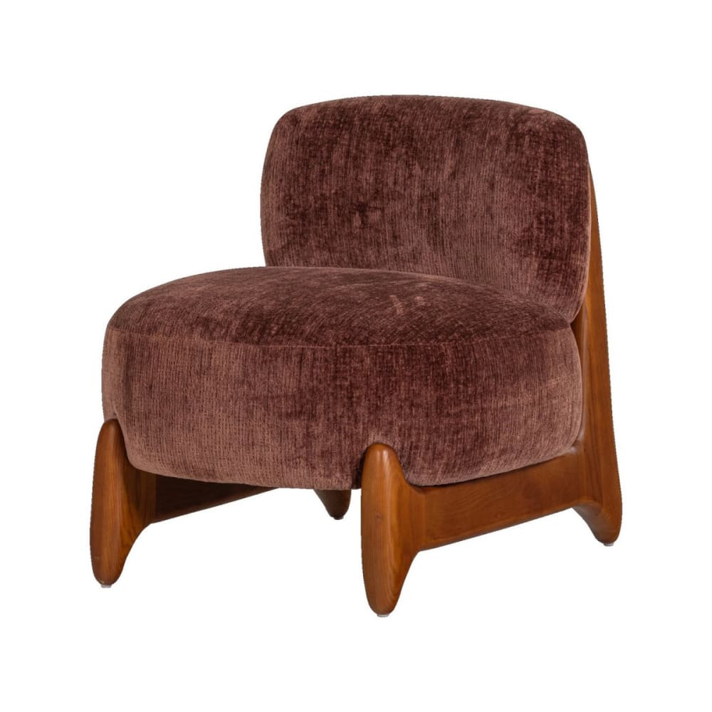 Fauteuil en velours rouille élégant