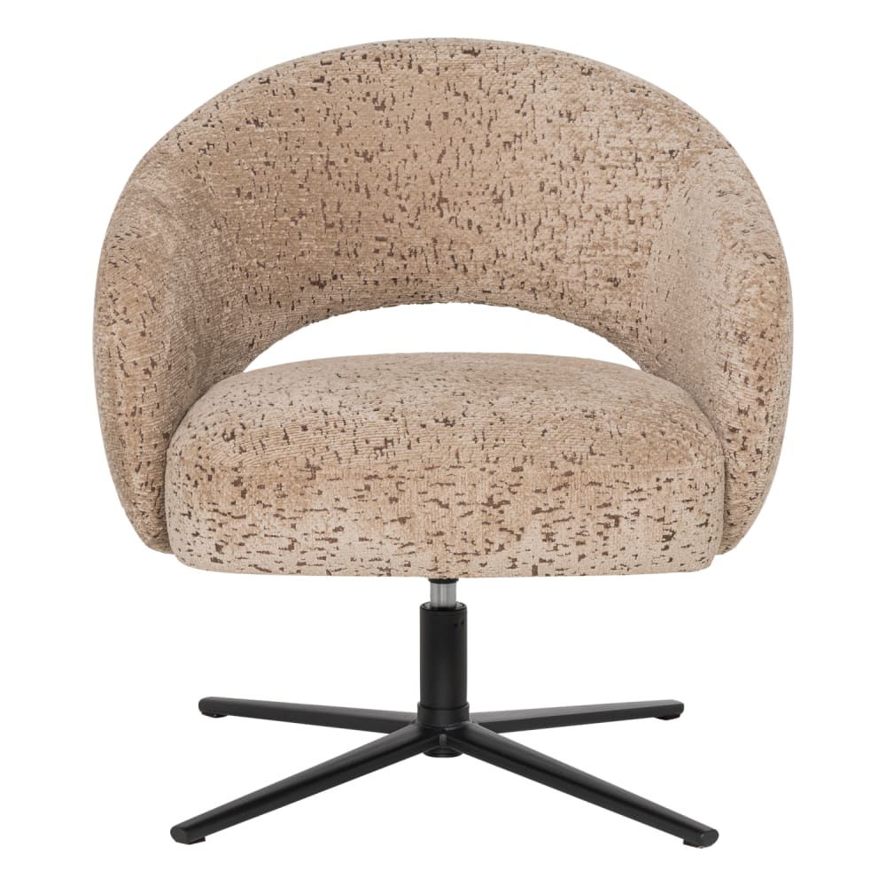 Fauteuil pivotant en velours sable