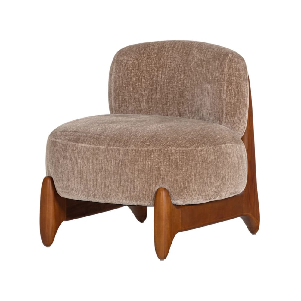 Fauteuil en velours sable confortable Fauteuil en velours sable confortable