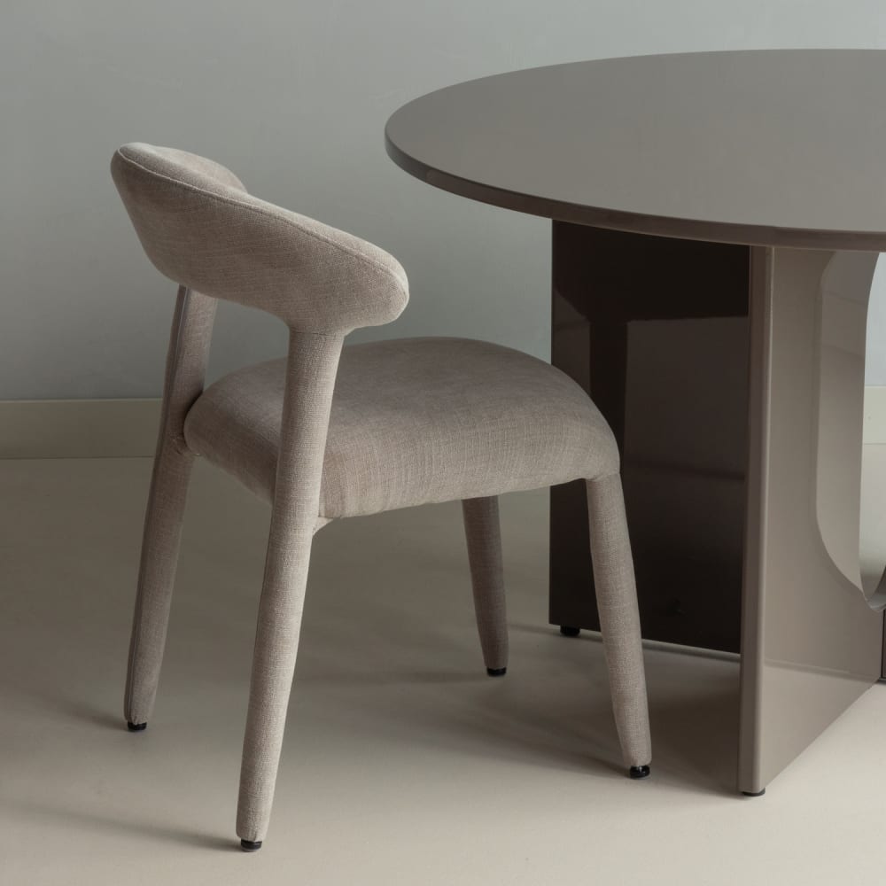 2er-Set Esszimmerstühle in Leinenoptik, Sand - Maisons Du Monde