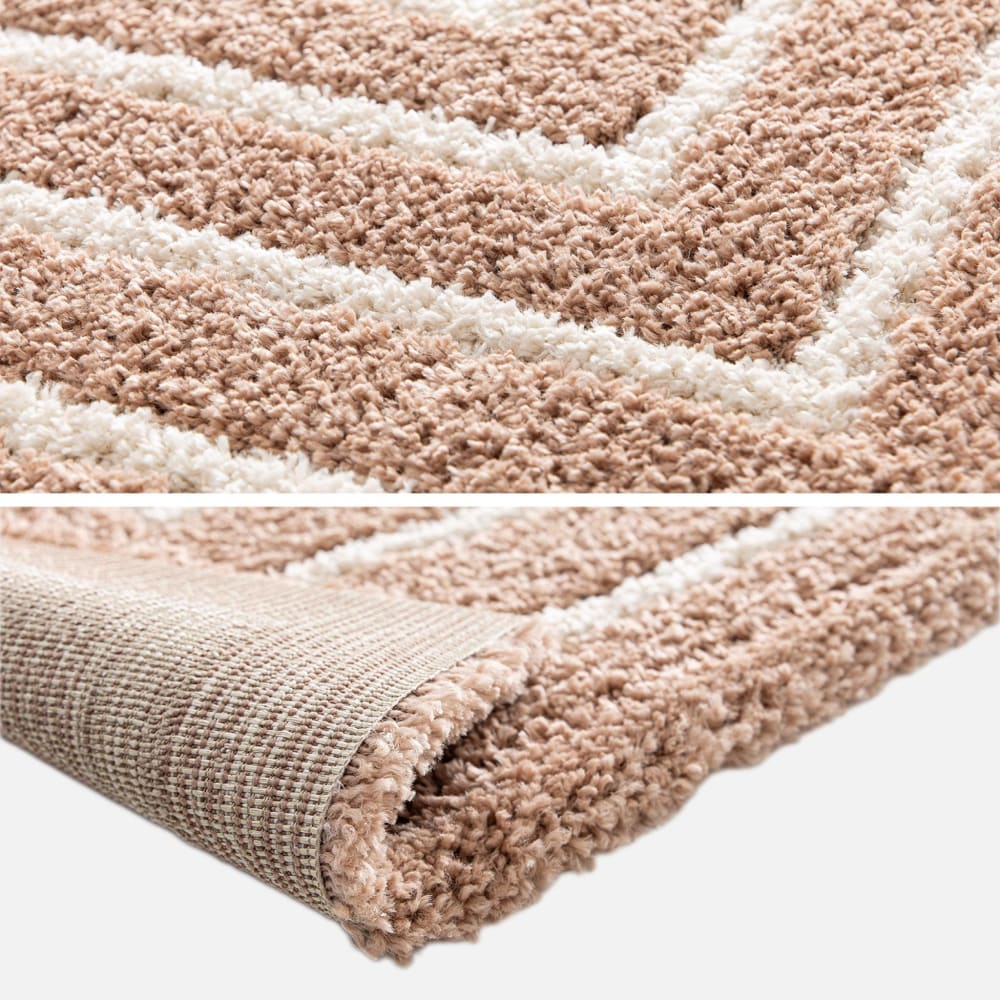 Tapis intérieur motif rectangle rose et crème 200x290cm — vue 4