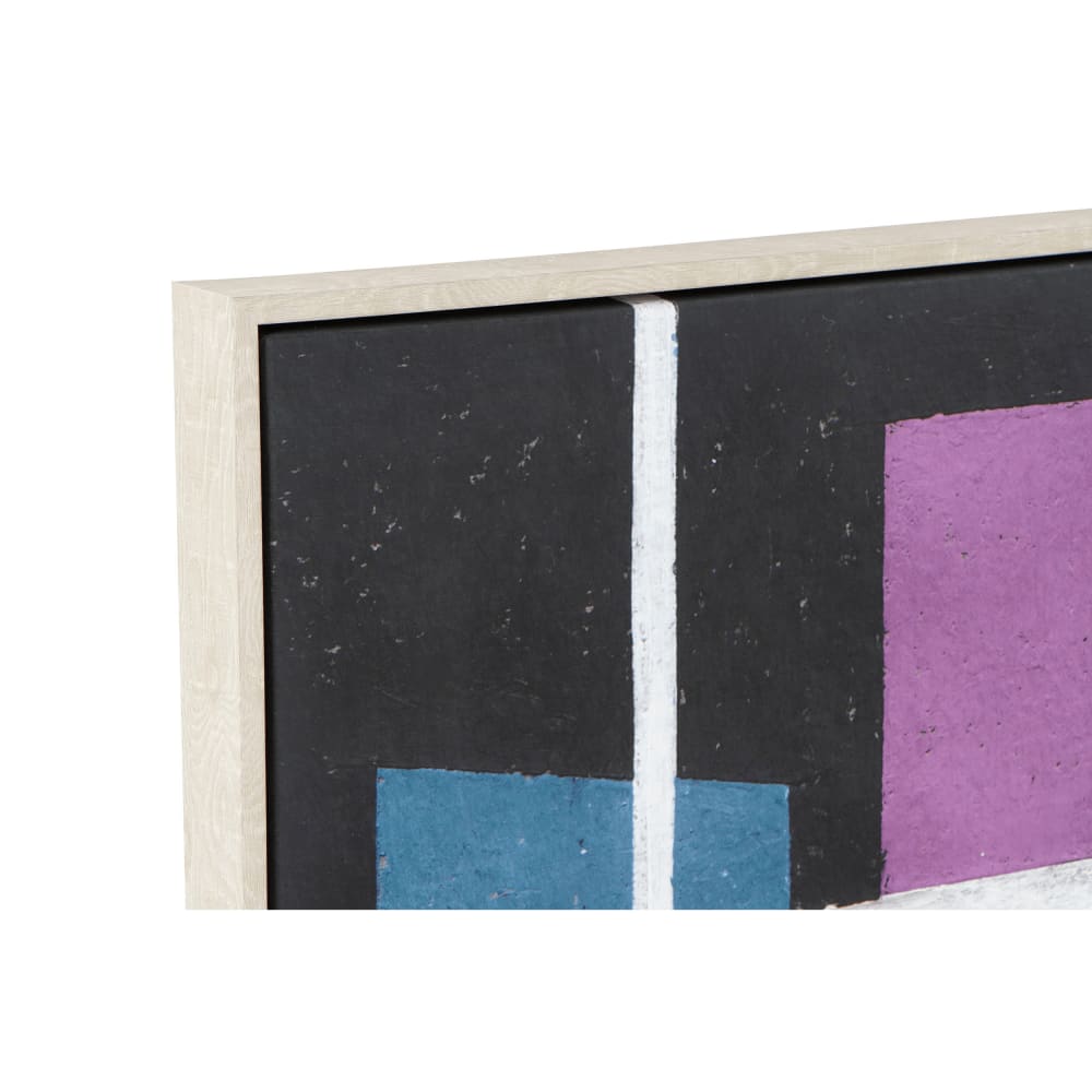 Lot 2 tableaux abstraits en tissu multicolore 83x4x83 cm — vue 4