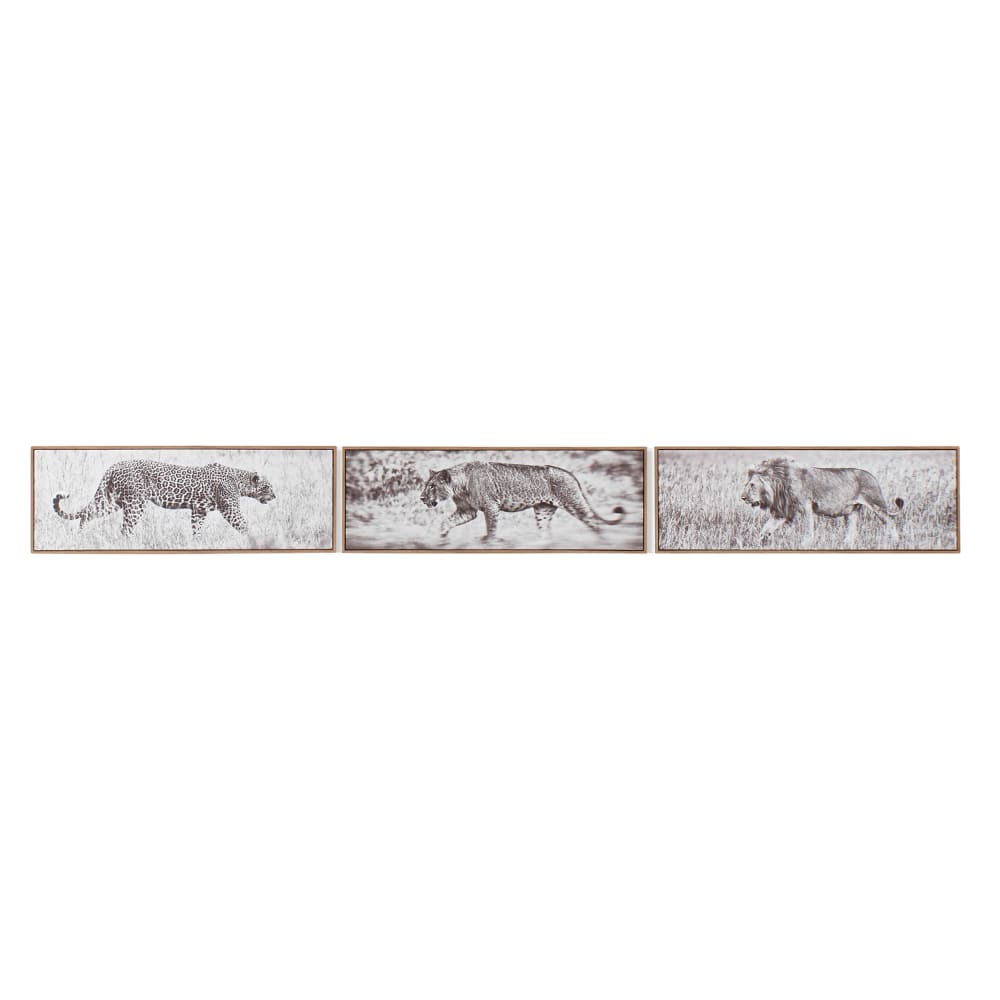 Lot 3 tableaux animaux en tissu blanc 92x3x32 cm — vue 3