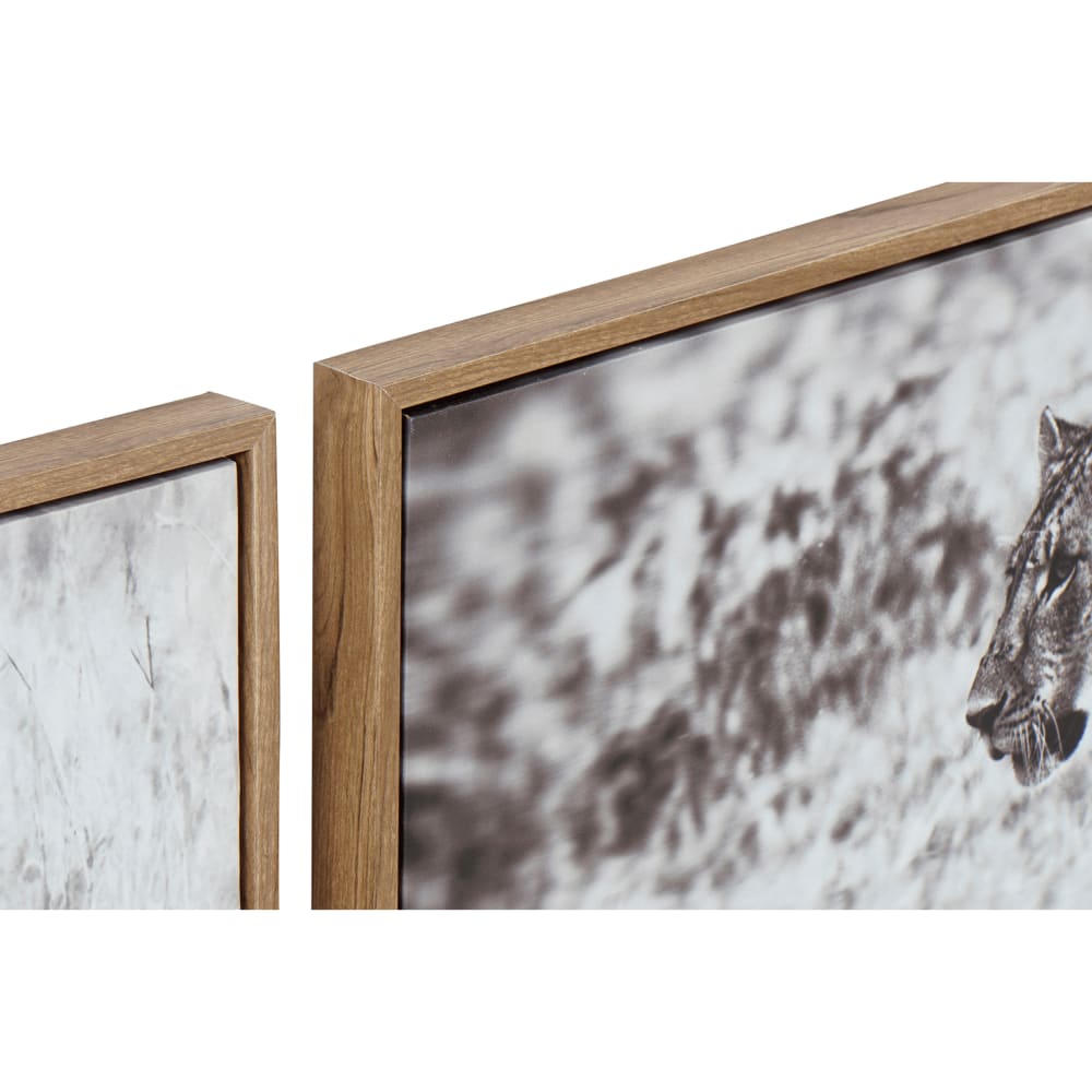 Lot 3 tableaux animaux en tissu blanc 92x3x32 cm — vue 4