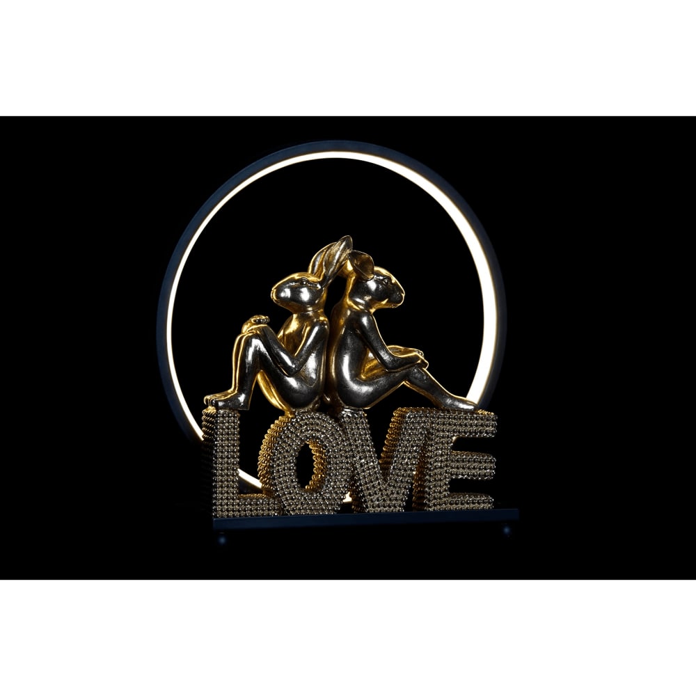 Décoration lumineuse love en résine doré 30x11x31 cm — vue 4