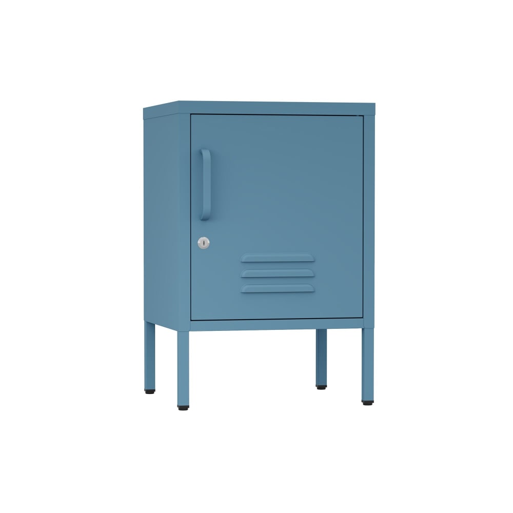 Table de chevet 2 étagères en acier bleu 60x40x35 Table de chevet 2 étagères en acier bleu 60x40x35