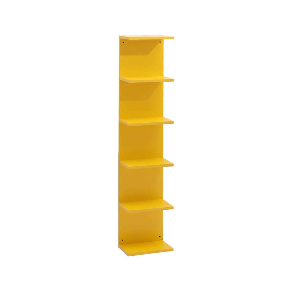 Bibliothèque 6 étagères en mdf jaune 120x25x16,5 Bibliothèque 6 étagères en mdf jaune 120x25x16,5