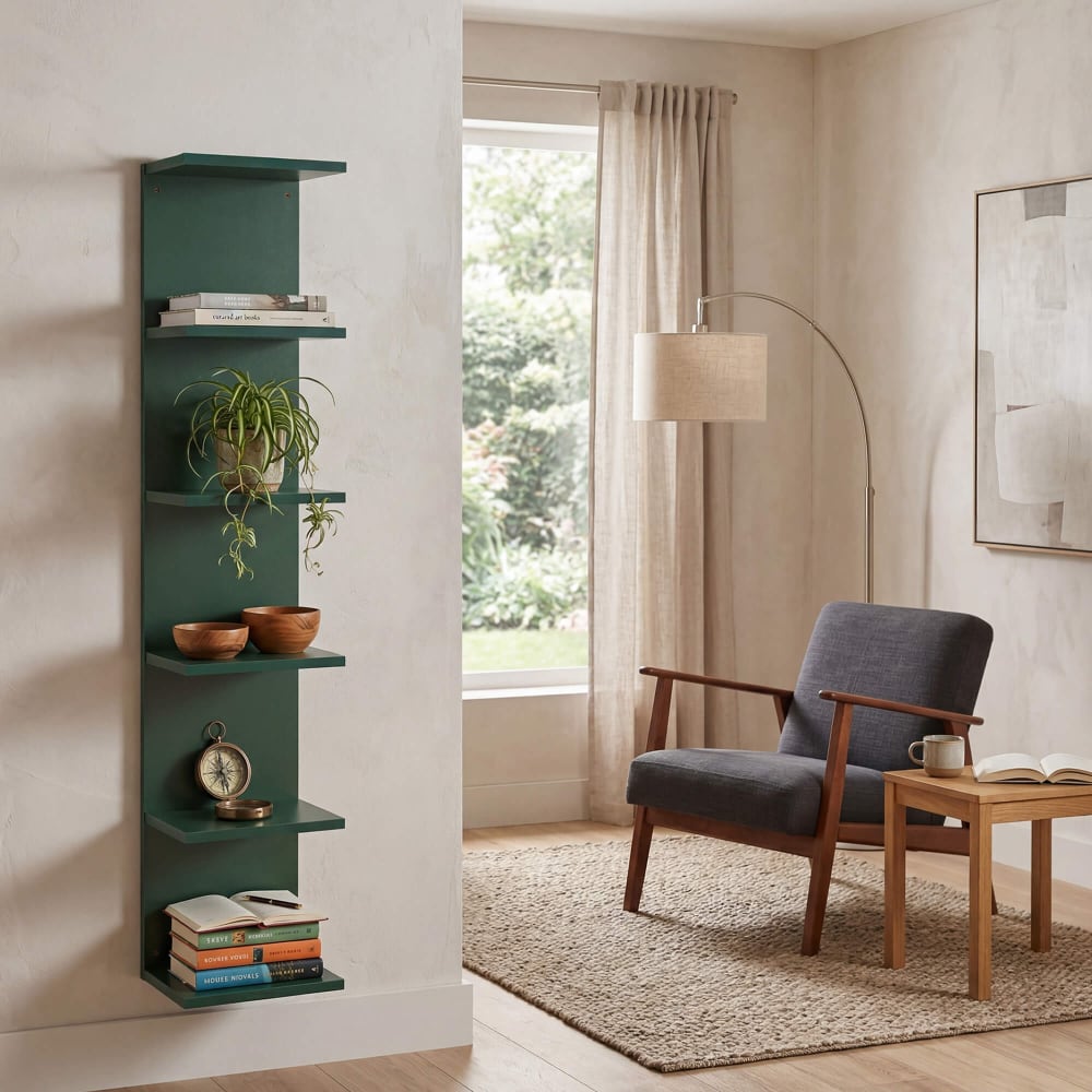 Bücherregal 6 Ablagen aus MDF Grün 120x25x16,5 - Maisons Du Monde