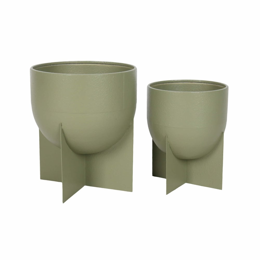 Lot 2 pots pour fleurs d’intérieur en métal vert 30x25x25 Lot 2 pots pour fleurs d’intérieur en métal vert 30x25x25