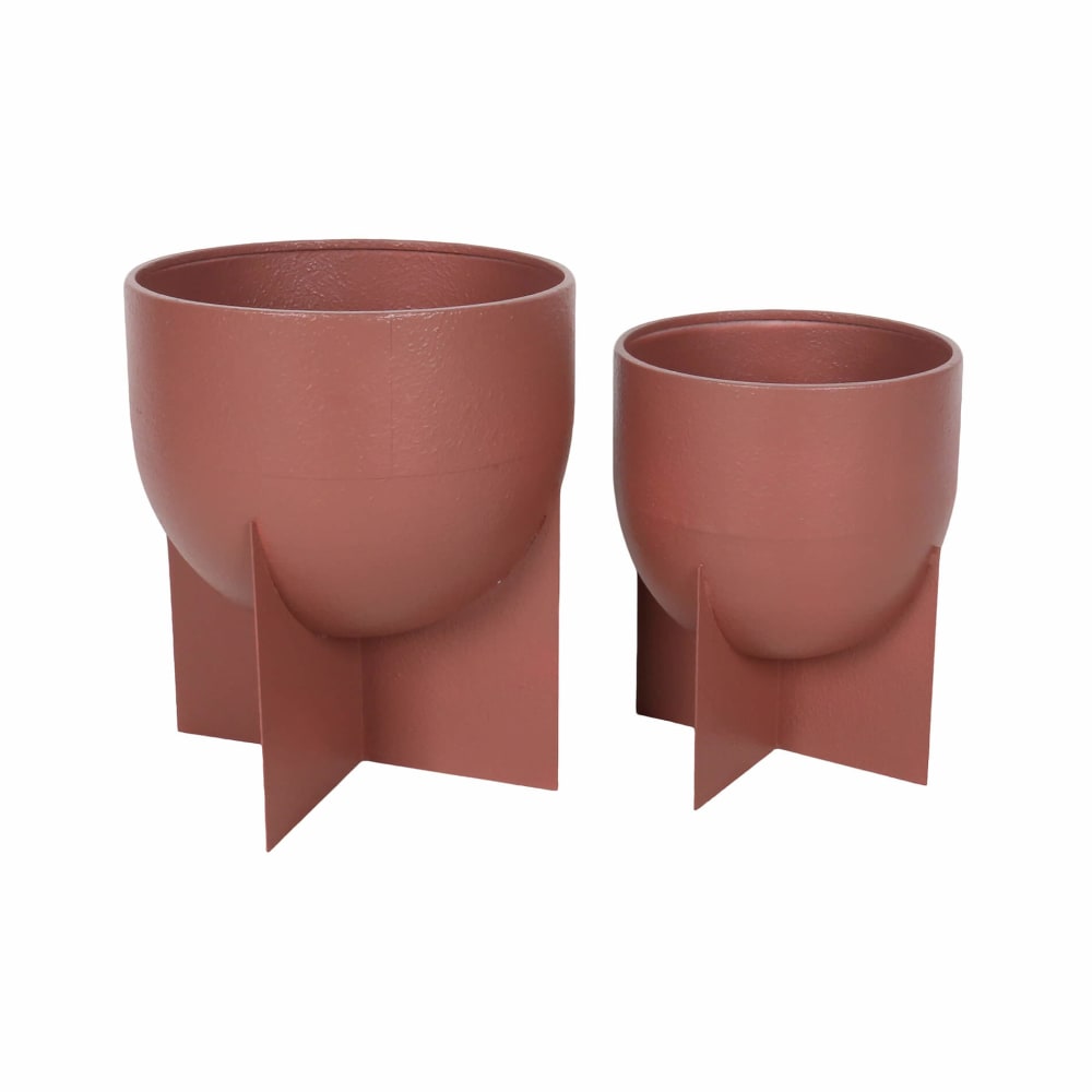 Lot 2 Pots pour plantes en métal marron mocha 30x25x25 Lot 2 Pots pour plantes en métal marron mocha 30x25x25