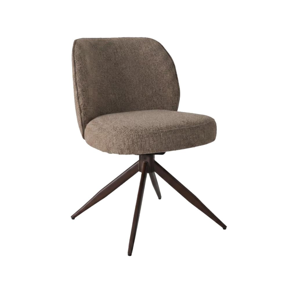 Ensamble de 2 chaises de salon en polyester acier marron 81,5x53x63 Ensamble de 2 chaises de salon en polyester acier marron 81,5x53x63