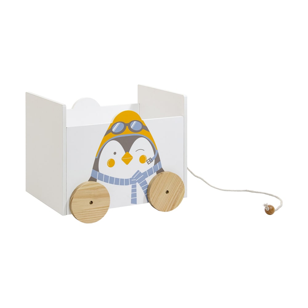 Coffre de rangement pour enfants en mdf pin blanc 36x42x33,5 Coffre de rangement pour enfants en mdf pin blanc 36x42x33,5