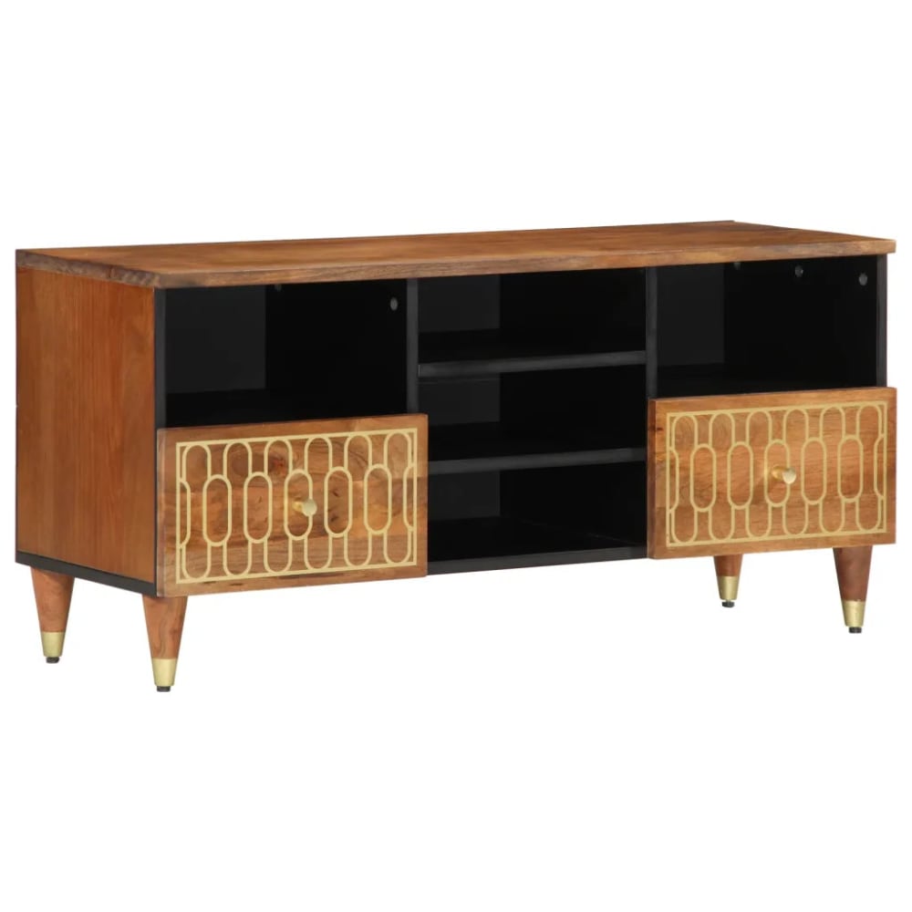 Meuble tv rétro avec bois marron 100 x 33 x 46 cm