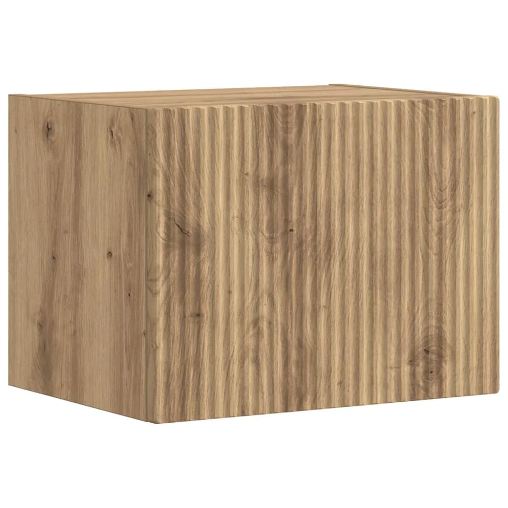 Meuble tv mural moderne bois beige 39 x 31 x 29.5 cm